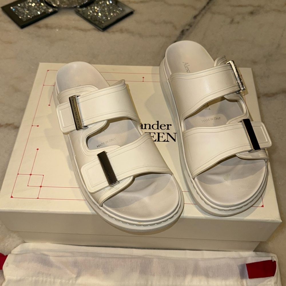 Alexander McQueen Ivory/White Rubber Sandals